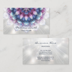 Gloeiende Paarse Blauwe Mandala Visitekaartje
