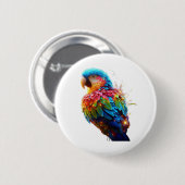 gloeiende papegaai ronde button 5,7 cm (Voorkant /achterkant)