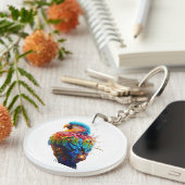 gloeiende papegaai sleutelhanger (Voorkant Rechts)