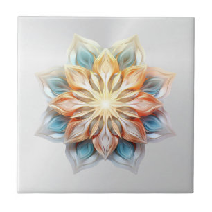 Gloeiende pastelkleuren Mandala Tegeltje