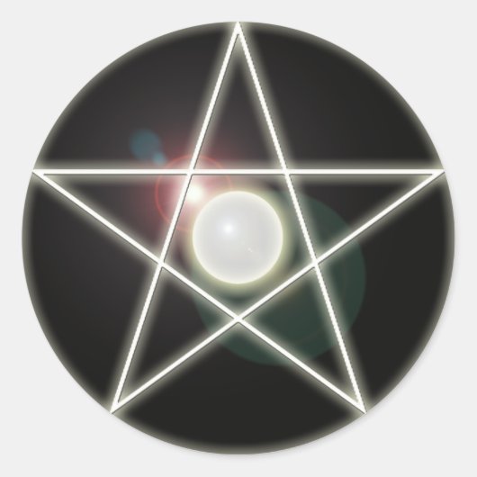 Gloeiende Pentagram 2 Sticker (Voorkant)