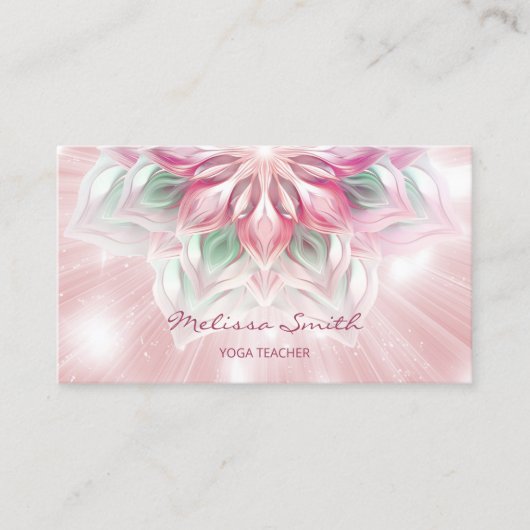 Gloeiende Pink Mandala Visitekaartje (Voorkant)