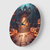 Gloeiende Pompoen Halloween Grote Klok (Hoek)