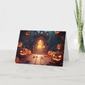Gloeiende Pompoen Halloween Kaart (Voorkant)