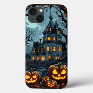 Gloeiende Pompoenen op Halloween Nacht iPhone 13 Hoesje