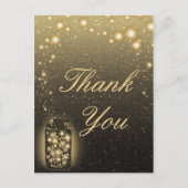 Gloeiende pot van vuurvliegjes nachtsterren dank u briefkaart (Voorkant)
