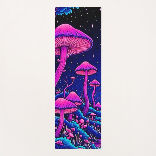 Gloeiende Psychedelic Mushroom Forest Night Yogamat (Voorkant)