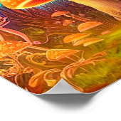 Gloeiende psychedelische paddenstoel illustratie poster (Hoek)