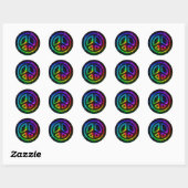 Gloeiende Rainbow Peace Sign Sticker (Vel)