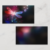 Gloeiende rode libel afsprakenkaartje (Voorkant / Achterkant)