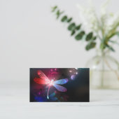 Gloeiende rode libel afsprakenkaartje (Staand voorkant)
