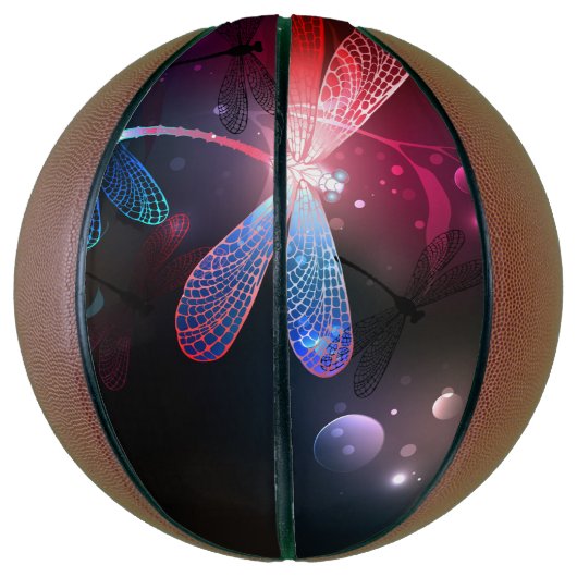 Gloeiende rode libel basketbal (Verticaal)