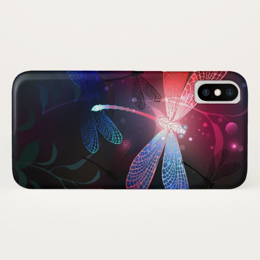 Gloeiende rode libel Case-Mate iPhone case (Achterkant (horizontaal))