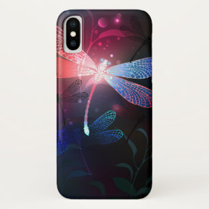 Gloeiende rode libel iPhone x hoesje