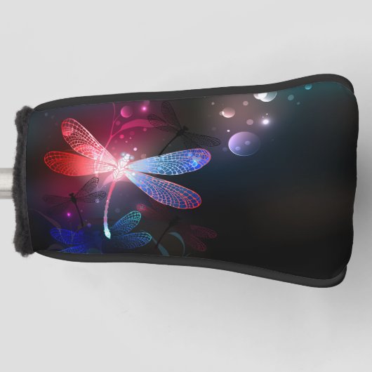 Gloeiende rode libel golfheadcover (Voorkant)