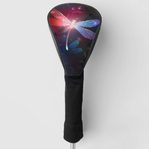Gloeiende rode libel golfheadcover
