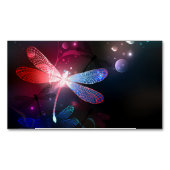 Gloeiende rode libel magnetisch visitekaartje (Voorkant)