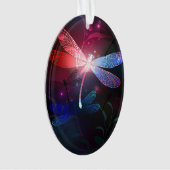 Gloeiende rode libel ornament (voorkant)