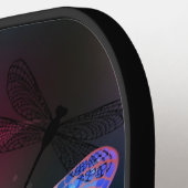 Gloeiende rode libel pickleball paddle (Links Detail)
