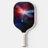 Gloeiende rode libel pickleball paddle (Achterkant)