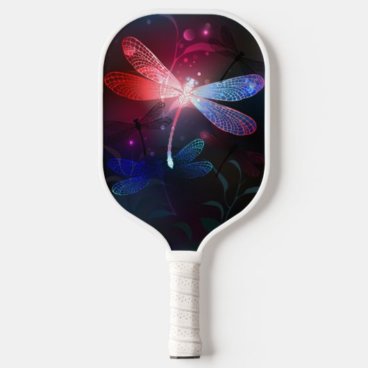 Gloeiende rode libel pickleball paddle (Voorkant)