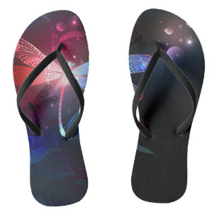 Gloeiende rode libel teenslippers