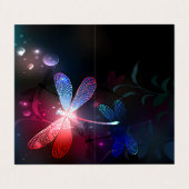 Gloeiende rode libel visitekaartjes (Buitenkant ongevouwen)