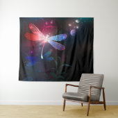 Gloeiende rode libel wandkleed (In Situ (horizontaal))