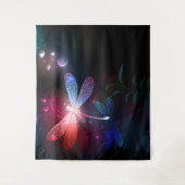 Gloeiende rode libel wandkleed (Voorkant)