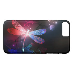 Gloeiende rode libellen 	iPhone 8 plus / 7 plus hoesje