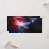 Gloeiende rode libellen kaart (Voorkant / Achterkant in situ)