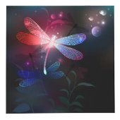 Gloeiende rode libellen kubus (Voorkant)