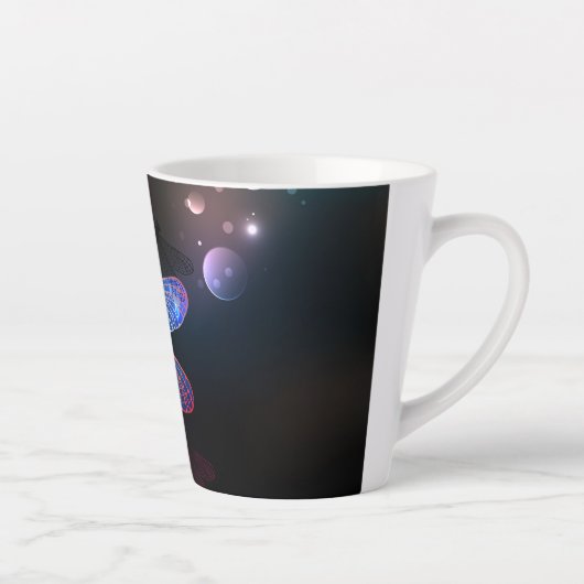 Gloeiende rode libellen latte mok (Rechts)