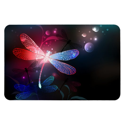 Gloeiende rode libellen magneet (Horizontaal)