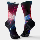 Gloeiende rode libellen sokken (Gebogen)