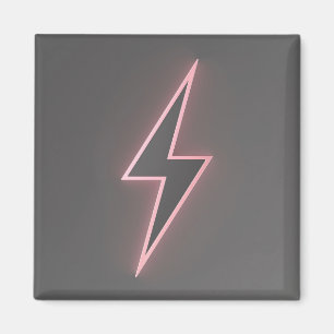 Gloeiende roze bliksemschicht symbool magneet