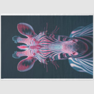 Gloeiende roze Zebra van een andere wereld Decoupa Tissuepapier