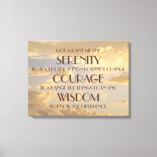 Gloeiende Sky Serenity Prayer Wrapped Canvas Print