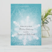 Gloeiende Snowflake Holiday Gathering Kaart (Staand voorkant)