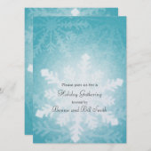 Gloeiende Snowflake Holiday Gathering Kaart (Voorkant / Achterkant)