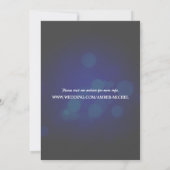 Gloeiende String Lights Diep Blauw Bruiloft uitnod Kaart (Achterkant)