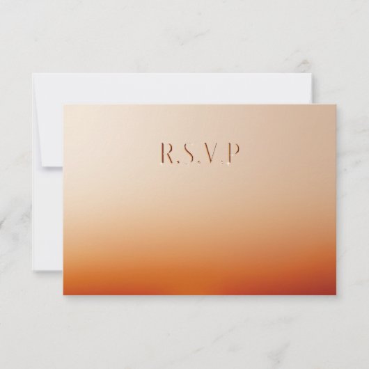 Gloeiende Sunset huwelijksmaaltijd keuzes RSVP (Voorkant)