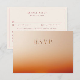 Gloeiende Sunset huwelijksmaaltijd keuzes RSVP Kaartje