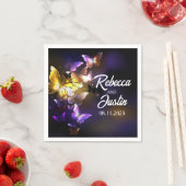 Gloeiende vlinders Neon Boho servetten (Insitu)