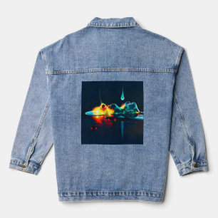gloeiende vloeistofdruppel denim jacket