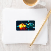 gloeiende vloeistofdruppel etiket (Insitu)