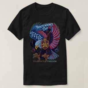 Gloeiende Vrijheid Adelaar: Elektrische 4 juli-kun T-shirt