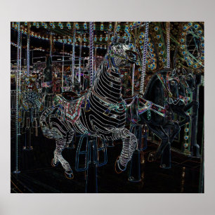 Gloeiende zebra poster