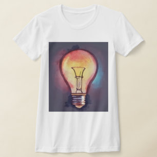 Gloeilamp Aquarel Schilderij, Lamp T-shirt