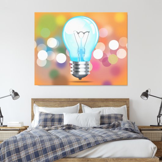 Gloeilamp Canvas Afdruk (Insitu (Slaapkamer))